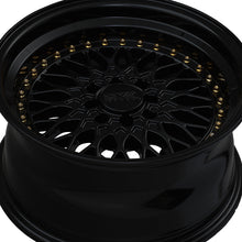 XXR 536 15X8 4-100 73.1 Hub +0 Offset Black / Gold Rivets Wheel Rim