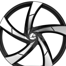 Azara AZA-524 Gloss Black & Machined 22X8.5 5x112/5x114.3 74.1 Hub 38 Offset Black Wheel Rim