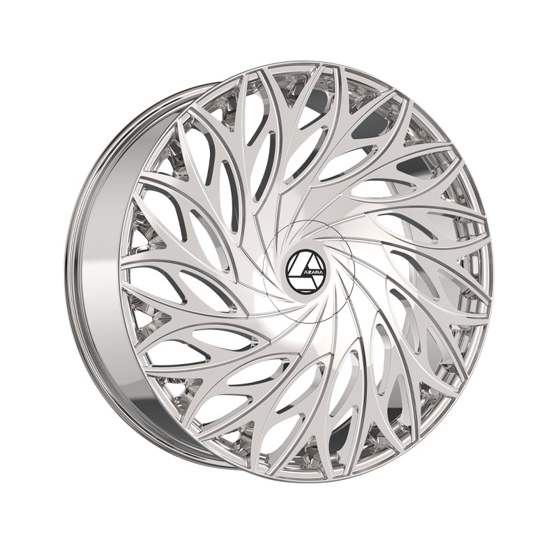 Azara AZA-525 Nano Chrome 22X9.5 5x115/5x120 74.1 Hub 15 Offset Chrome Wheel Rim