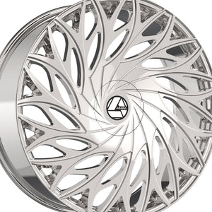 Azara AZA-525 Nano Chrome 24X9 5x115/5x120 78.1 Hub 15 Offset Chrome Wheel Rim