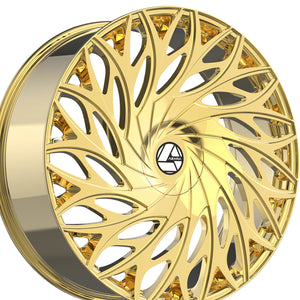 Azara AZA-525 Nano Gold 24X9 5x115/5x120 78.1 Hub 32 Offset Gold Wheel Rim