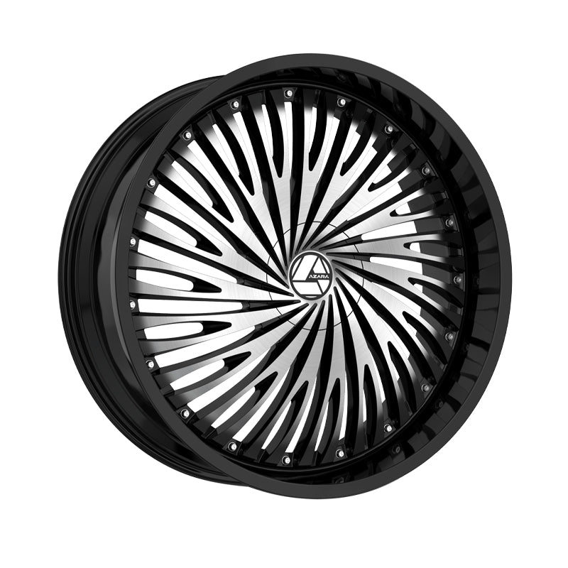 Azara AZA-526 Gloss Black & Machined 30X9.5 Blank 78.1 Hub 15 Offset Black Wheel Rim