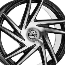Azara AZA-529 Gloss Black & Machined 22X8.5 5x112/5x114.3 74.1 Hub 38 Offset Black Wheel Rim