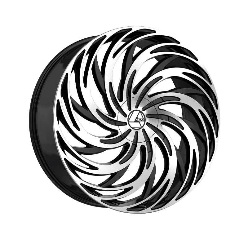 Azara AZA-531 Gloss Black & Machined 28X9.5 6x135/6x139.7 87.1 Hub 22 Offset Black Wheel Rim