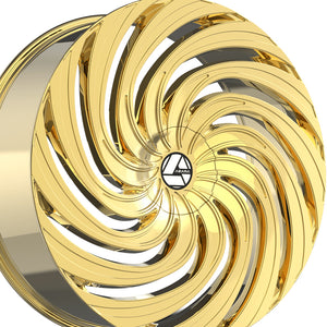 Azara AZA-535 Nano Gold 24X9 5x115/5x120 78.1 Hub 15 Offset Gold Wheel Rim