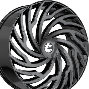 Azara AZA-536 Gloss Black 30X9.5 6x135/6x139.7 87.1 Hub 22 Offset Black Wheel Rim