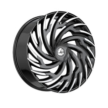 Azara AZA-536 Gloss Black & Machined 28X9.5 Blank 78.1 Hub 15 Offset Black Wheel Rim