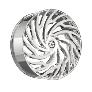 Azara AZA-536 Nano Chrome 24X9 5x115/5x120 78.1 Hub 32 Offset Chrome Wheel Rim