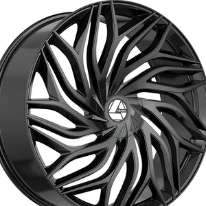 Azara AZA-537 Gloss Black 30X9.5 6x135/6x139.7 87.1 Hub 22 Offset Black Wheel Rim