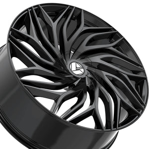 Azara AZA-537 Gloss Black 30X9.5 6x135/6x139.7 87.1 Hub 22 Offset Black Wheel Rim