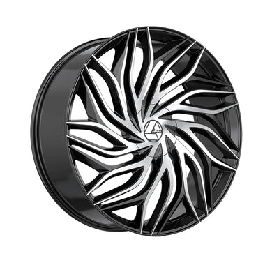 Azara AZA-537 Gloss Black & Machined 30X9.5 Blank 78.1 Hub 15 Offset Black Wheel Rim