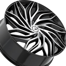 Azara AZA-537 Gloss Black & Machined 22X8.5 5x112/5x114.3 74.1 Hub 38 Offset Black Wheel Rim