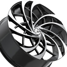 Azara AZA-540 Gloss Black & Machined 22X9.5 Blank 78.1 Hub 15 Offset Black Wheel Rim