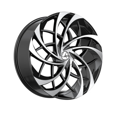 Azara AZA-541 Gloss Black & Machined 18X8 5x112/5x114.3 74.1 Hub 35 Offset Black Wheel Rim