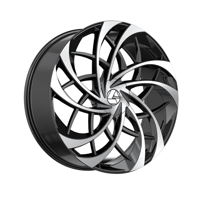 Azara AZA-541 Gloss Black & Machined 18X8 5x112/5x114.3 74.1 Hub 35 Offset Black Wheel Rim