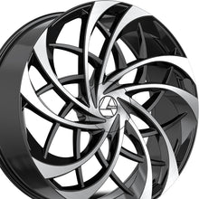Azara AZA-541 Gloss Black & Machined 22X9.5 5x115/5x120 74.1 Hub 15 Offset Black Wheel Rim