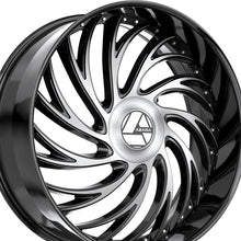 Azara AZX-101 Gloss Black & Machined 28X9.5 Blank 78.1 Hub 15 Offset Black Wheel Rim