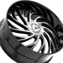 Azara AZX-101 Gloss Black & Machined 28X9.5 Blank 78.1 Hub 15 Offset Black Wheel Rim
