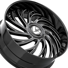 Azara AZX-101 Gloss Black & Milled 28X9.5 6x135/6x139.7 87.1 Hub 22 Offset Black Wheel Rim