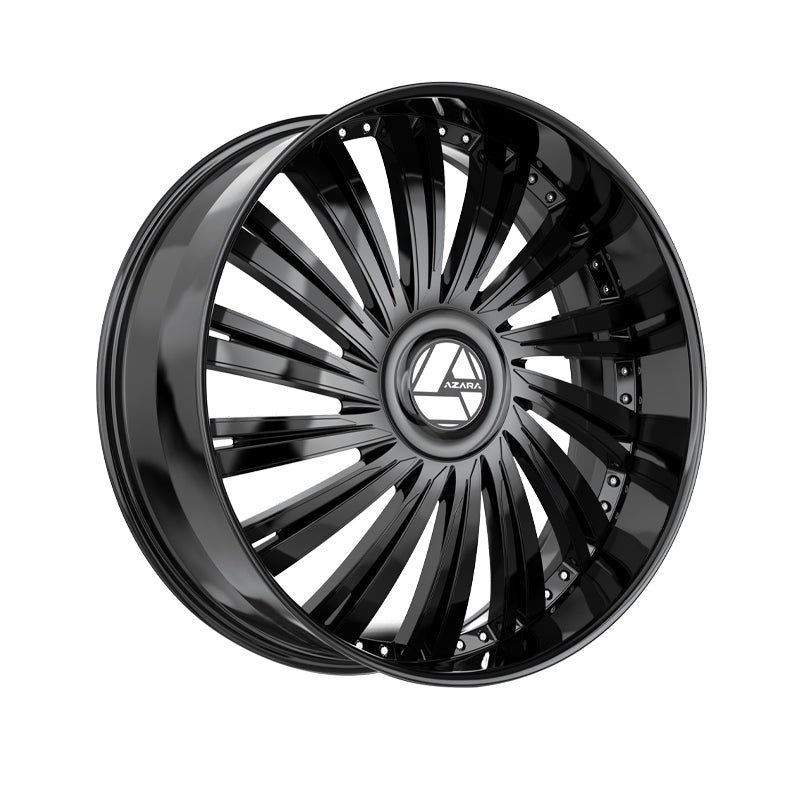 Azara AZX-102 Gloss Black 24X9 5x115/5x120 78.1 Hub 15 Offset Black Wheel Rim