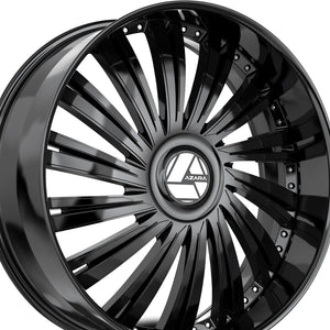 Azara AZX-102 Gloss Black 24X9 5x115/5x120 78.1 Hub 15 Offset Black Wheel Rim