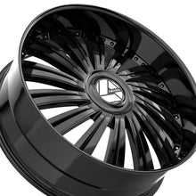 Azara AZX-102 Gloss Black 24X9 5x115/5x120 78.1 Hub 15 Offset Black Wheel Rim