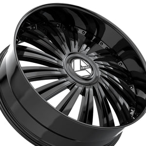 Azara AZX-102 Gloss Black 24X9 5x115/5x120 78.1 Hub 15 Offset Black Wheel Rim