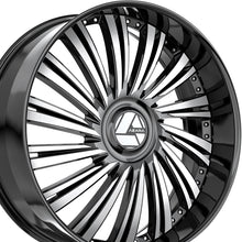 Azara AZX-102 Gloss Black & Machined 28X9.5 Blank 78.1 Hub 15 Offset Black Wheel Rim