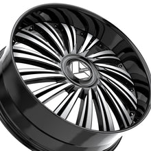 Azara AZX-102 Gloss Black & Machined 24X9 5x115/5x120 78.1 Hub 15 Offset Black Wheel Rim