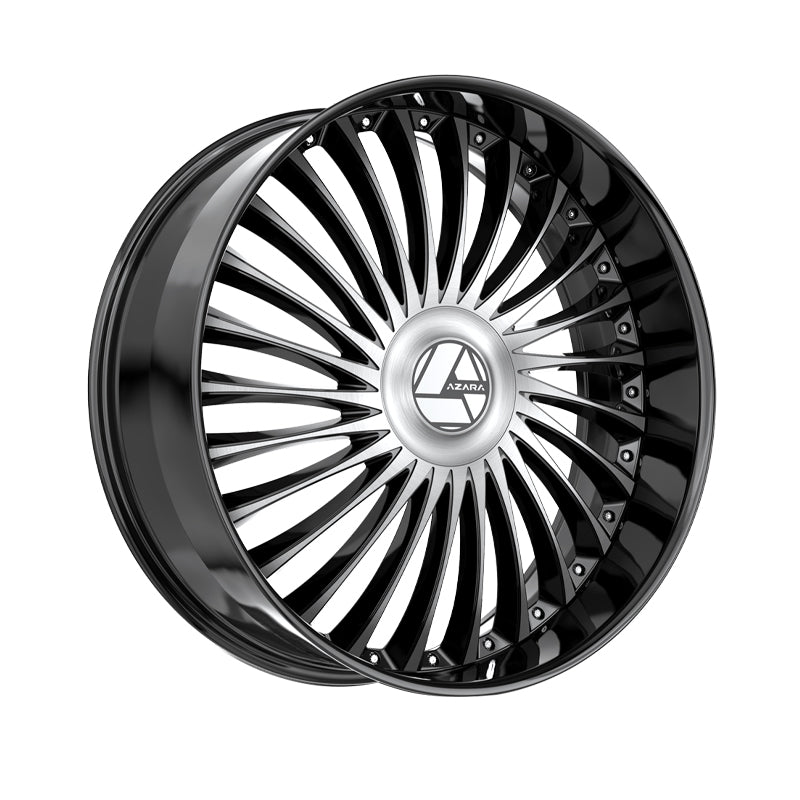 Azara AZX-103 Gloss Black & Machined 26X9.5 Blank 78.1 Hub 15 Offset Black Wheel Rim