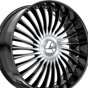 Azara AZX-103 Gloss Black & Machined 30X9.5 6x135/6x139.7 87.1 Hub 22 Offset Black Wheel Rim