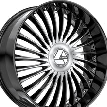 Azara AZX-103 Gloss Black & Machined 28X9.5 6x135/6x139.7 87.1 Hub 22 Offset Black Wheel Rim