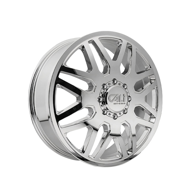 CALI OFF-ROAD INVADER DUALLY 24X8.25 8-200 142 Hub 115 Offset Chrome Wheel Rim