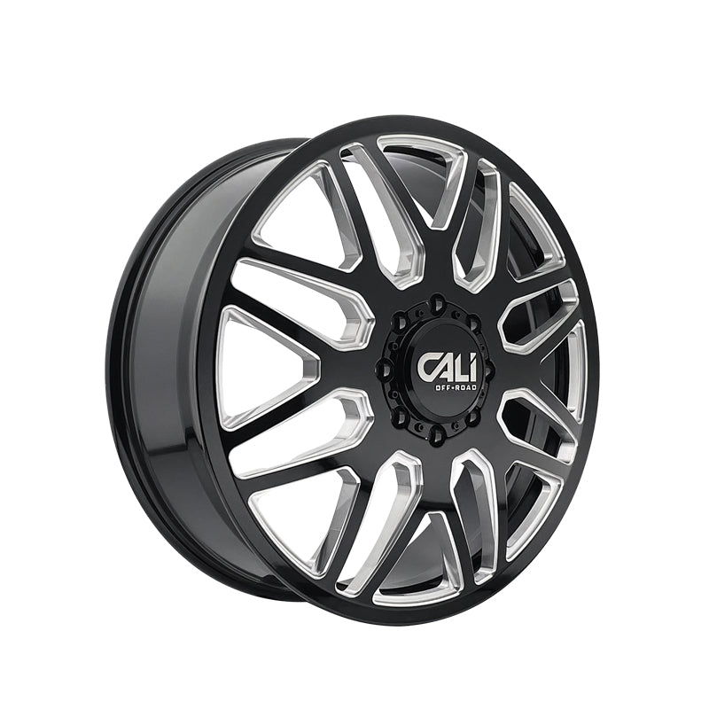 CALI OFF-ROAD INVADER DUALLY 22X8.25 8-165.1 121.3 Hub -192 Offset Black Wheel Rim