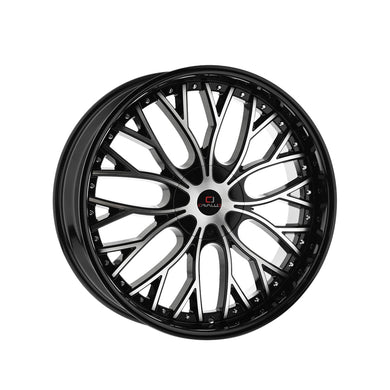 Cavallo CLV-33 Gloss Black & Machined 18X8 5x114.3/5x120 74.1 Hub 35 Offset Black Wheel Rim