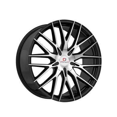 Cavallo CLV-45 Gloss Black & Machined 22X9.5 Blank 78.1 Hub 15 Offset Black Wheel Rim