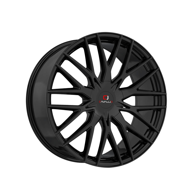 Cavallo CLV-45 Gloss Black 18X8 4x100/4x114.3 74.1 Hub 35 Offset Black Wheel Rim