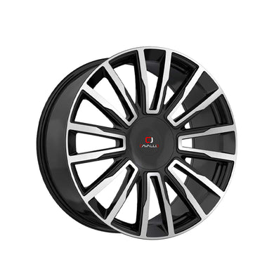 Cavallo CLV-47 Gloss Black & Machined 24X9 5x115/5x120 78.1 Hub 34 Offset Black Wheel Rim