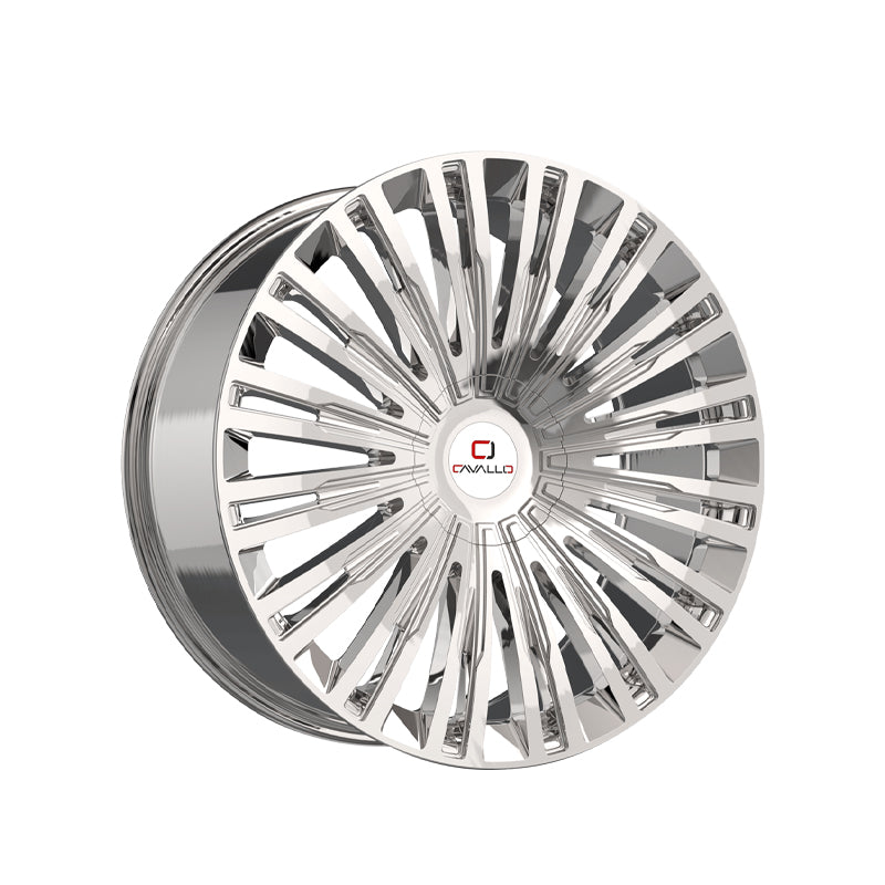 Cavallo CLV-48 Nano Chrome 24X9 5x115/5x120 78.1 Hub 34 Offset Chrome Wheel Rim