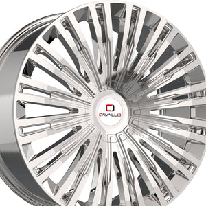 Cavallo CLV-48 Nano Chrome 24X9 5x115/5x120 78.1 Hub 34 Offset Chrome Wheel Rim
