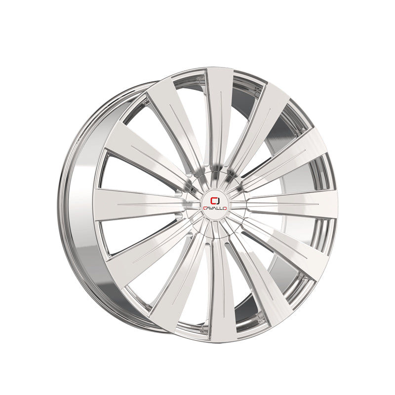 Cavallo CLV-49 Nano Chrome 22X9.5 Blank 78.1 Hub 15 Offset Chrome Wheel Rim