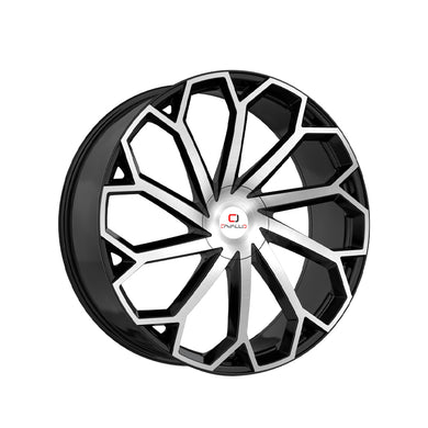Cavallo CLV-51 Gloss Black & Machined 18X8 4x100/4x114.3 74.1 Hub 35 Offset Black Wheel Rim