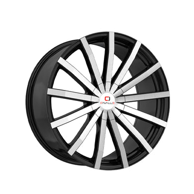 Cavallo CLV-52 Gloss Black & Machined 18X8 4x100/4x114.3 74.1 Hub 35 Offset Black Wheel Rim