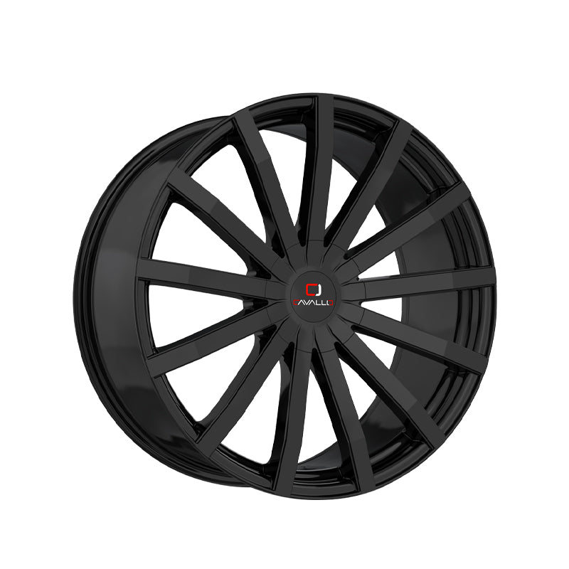 Cavallo CLV-52 Gloss Black 18X8 4x100/4x114.3 74.1 Hub 35 Offset Black Wheel Rim