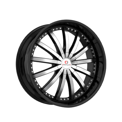 Cavallo CLV-53 Gloss Black & Machined 22X9.5 Blank 78.1 Hub 15 Offset Black Wheel Rim