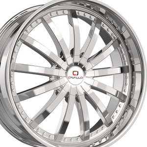 Cavallo CLV-53 Nano Chrome 22X9.5 5x115/5x120 74.1 Hub 15 Offset Chrome Wheel Rim