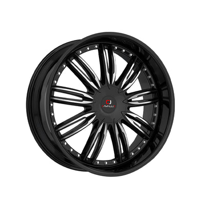 Cavallo CLV-54 Gloss Black & Machined 18X8 4x100/4x114.3 74.1 Hub 35 Offset Black Wheel Rim