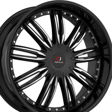 Cavallo CLV-54 Gloss Black & Machined 22X9.5 6x135/6x139.7 108 Hub 25 Offset Black Wheel Rim