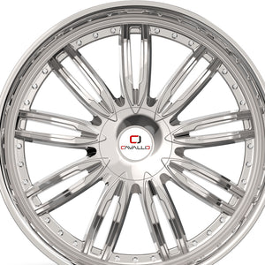 Cavallo CLV-54 Nano Chrome 22X9.5 5x115/5x120 74.1 Hub 15 Offset Chrome Wheel Rim