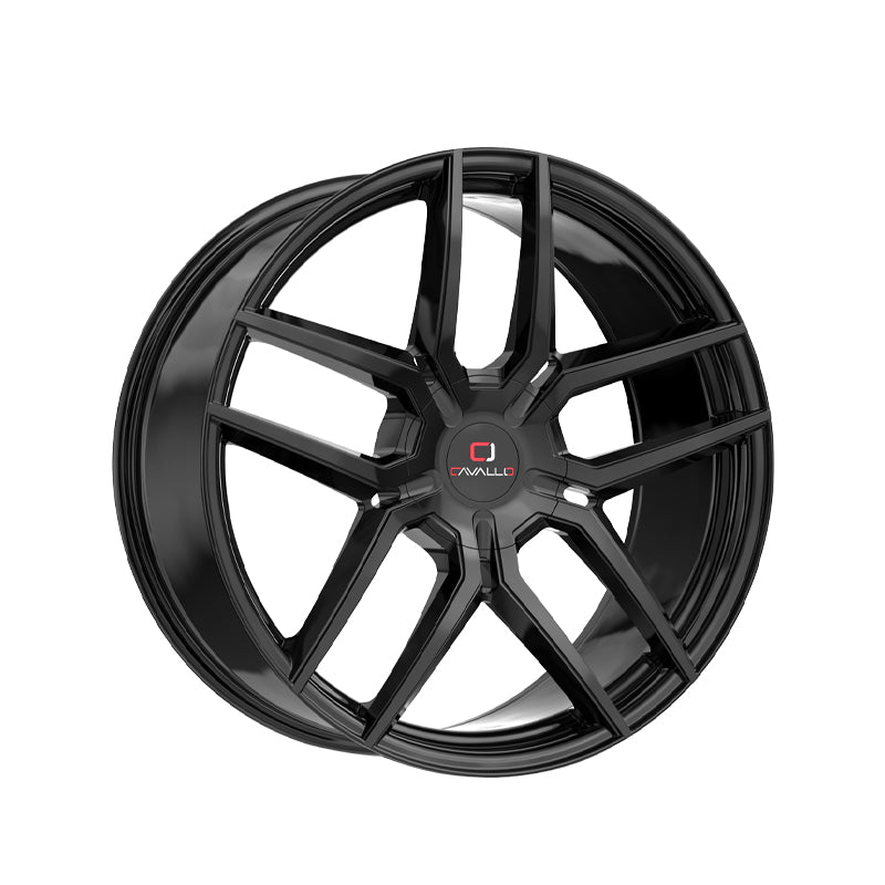 Cavallo CLV-55 Gloss Black 18X8 4x100/4x114.3 74.1 Hub 35 Offset Black Wheel Rim